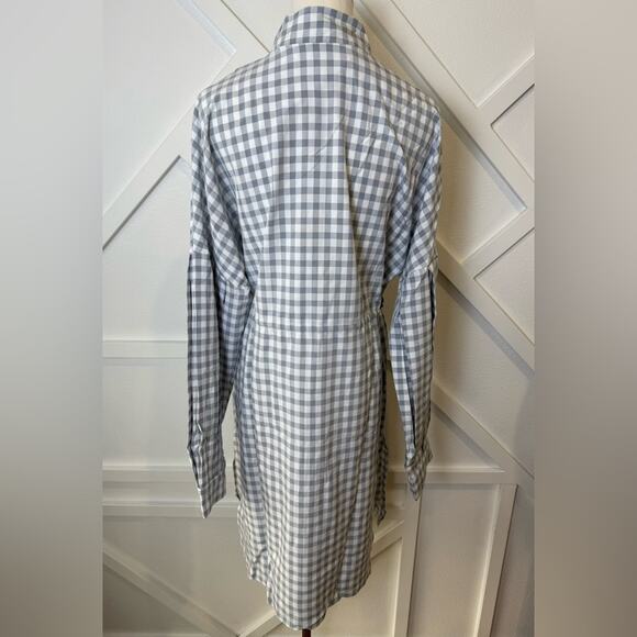 NWT English Factory Grey And White Gingham Checkered Balloon Sleeve Jacket Sz L - Picture 7 of 11